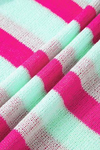 Pink and Mint Striped Sweater - Ships October 7th