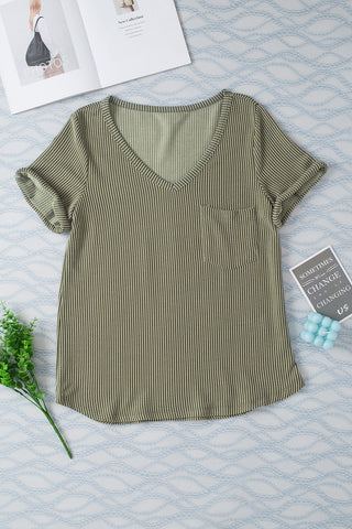 Corded Top with Pockets - Green