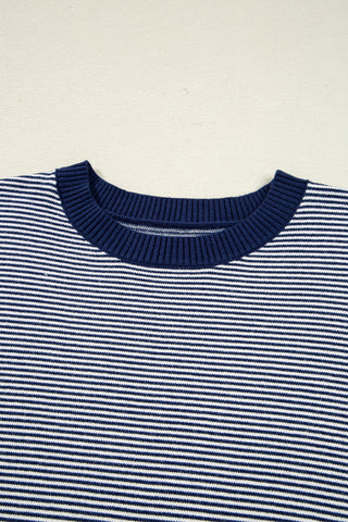 Striped Poncho Top - Navy