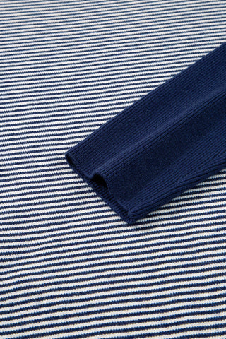 Striped Poncho Top - Navy