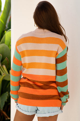 Vibrant Fall Day Striped Sweater
