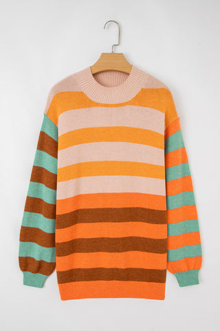 Vibrant Fall Day Striped Sweater