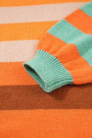 Vibrant Fall Day Striped Sweater