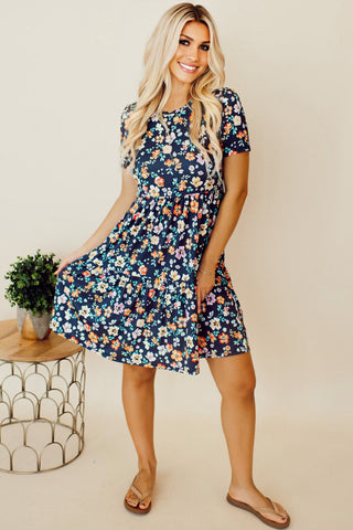 Woodland Flowers Dress - Blue