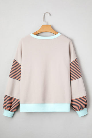 Weekend Vibes Fall Sweatshirt - Jet Stream Gray and Aqua