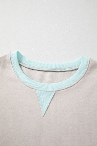 Weekend Vibes Fall Sweatshirt - Jet Stream Gray and Aqua