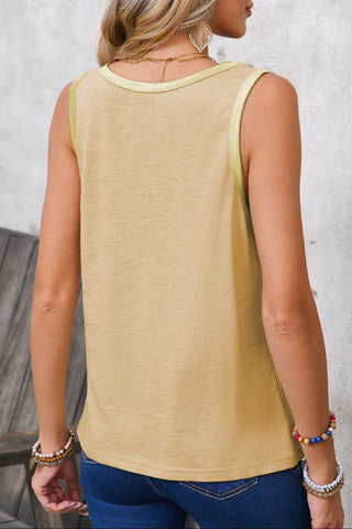 Metallic Trim Tank - Gold