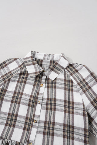 Flannel Baby Doll Dress - Tan