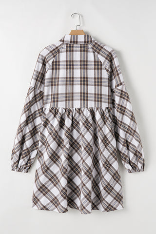 Flannel Baby Doll Dress - Tan