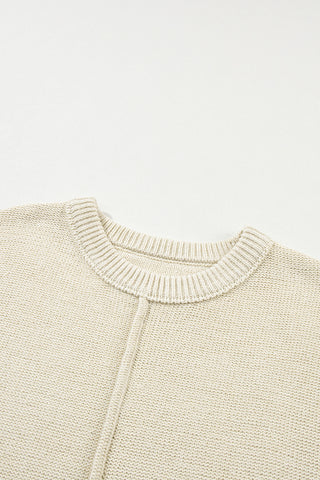 Cap Sleeve Sweater Top - Tan