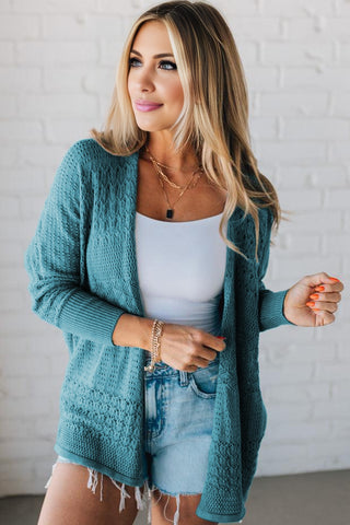 Mocha Mornings Cardigan - Teal