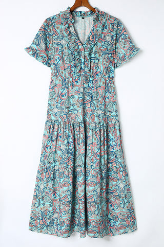 Boho Style Paisely Dress - Blue