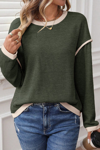 Comforts of Fall Cozy Knit Top - Olive