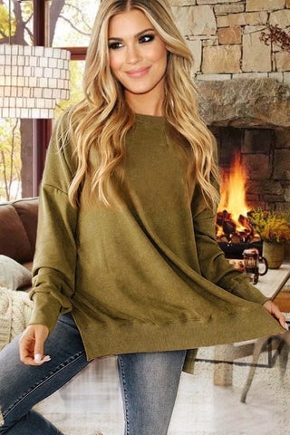 Oversized Sweatshirt -Olive