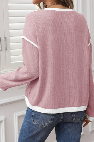 Comforts of Fall Cozy Knit Top - Pink