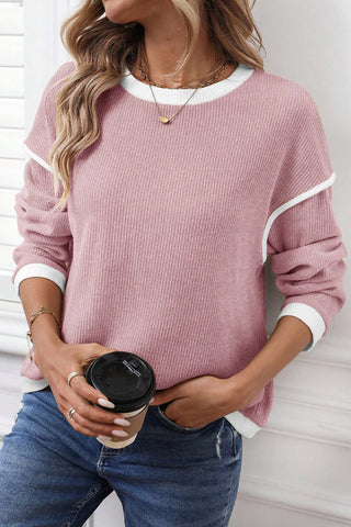Comforts of Fall Cozy Knit Top - Pink