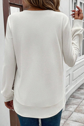 Waffle Weave Top - Winter White