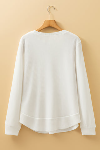 Waffle Weave Top - Winter White