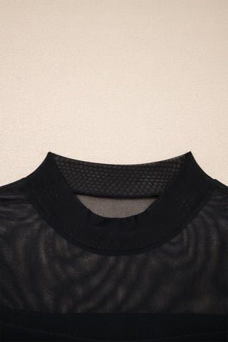 Mesh Detail Top - Black