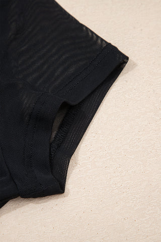 Mesh Detail Top - Black