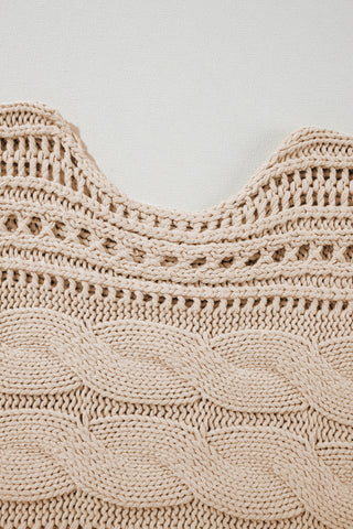 Cable Knit Design Sweater - Beige