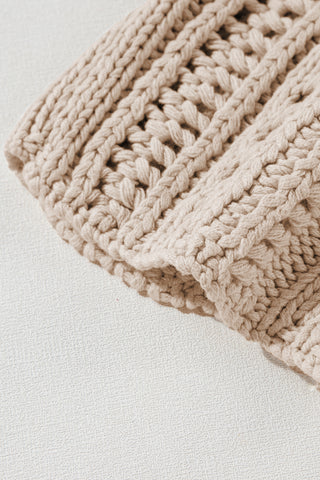 Cable Knit Design Sweater - Beige