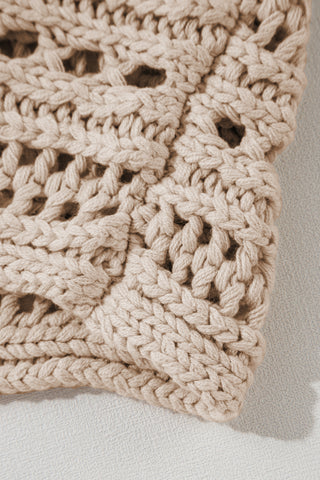 Cable Knit Design Sweater - Beige