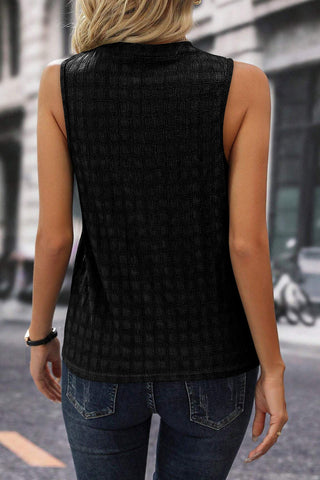 Spring Chic Sleeveless Top - Black