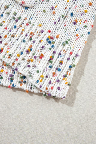 Colorful Confetti Long Cardigan - White