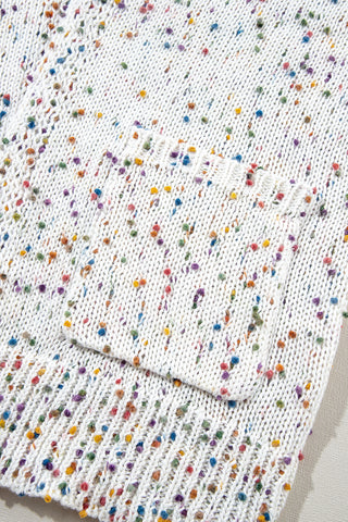 Colorful Confetti Long Cardigan - White