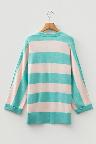 Aqua Striped Cardigan