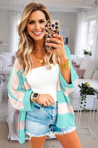 Aqua Striped Cardigan
