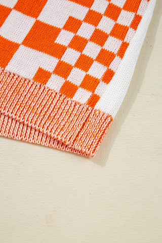 Checkered Cardigan - Orange