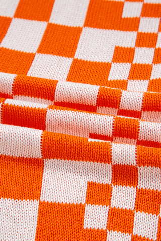 Checkered Cardigan - Orange