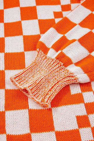 Checkered Cardigan - Orange