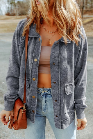 Vintage Wash Shacket - Gray