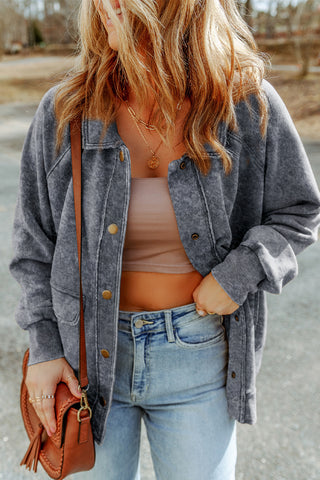Vintage Wash Shacket - Gray