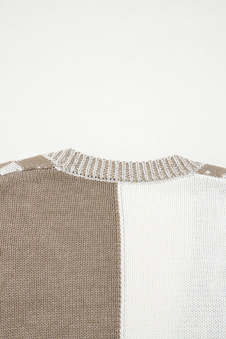 Checkered Cardigan - Taupe