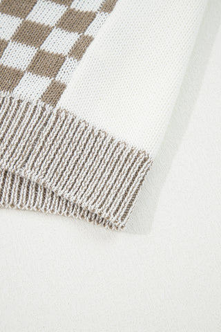 Checkered Cardigan - Black