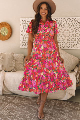 Abstract Tulip Midi Dress
