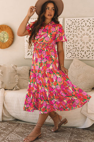Abstract Tulip Midi Dress