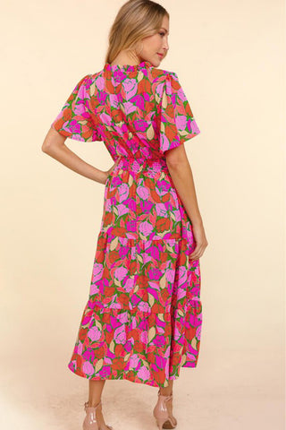 Abstract Tulip Midi Dress