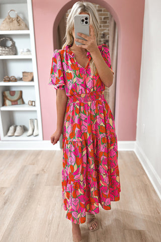 Abstract Tulip Midi Dress