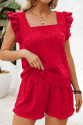 Simple Chic Two Piece Set - Red