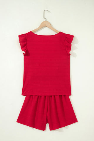 Simple Chic Two Piece Set - Red