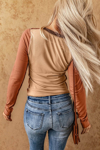Fall Horizons Color Block Thermal - Brown