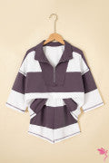 Half Sleeve Two Piece Set - Gray