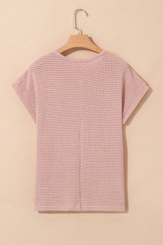 Honeycomb Textured Top - Pink