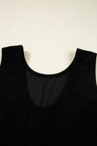 Corduroy Jumper Dress - Black