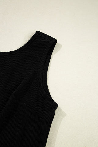 Corduroy Jumper Dress - Black